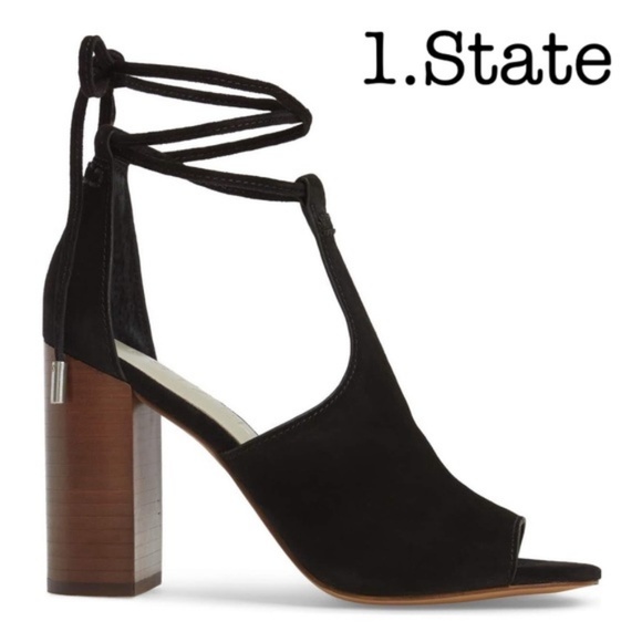 1. State Shoes - 1.STATE – TILYA Suede Block Heel Sandal